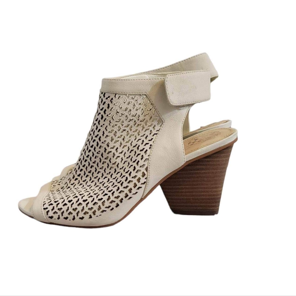 Vince Camuto Dastana Leather Block Heel Ankle Booties Size 9W